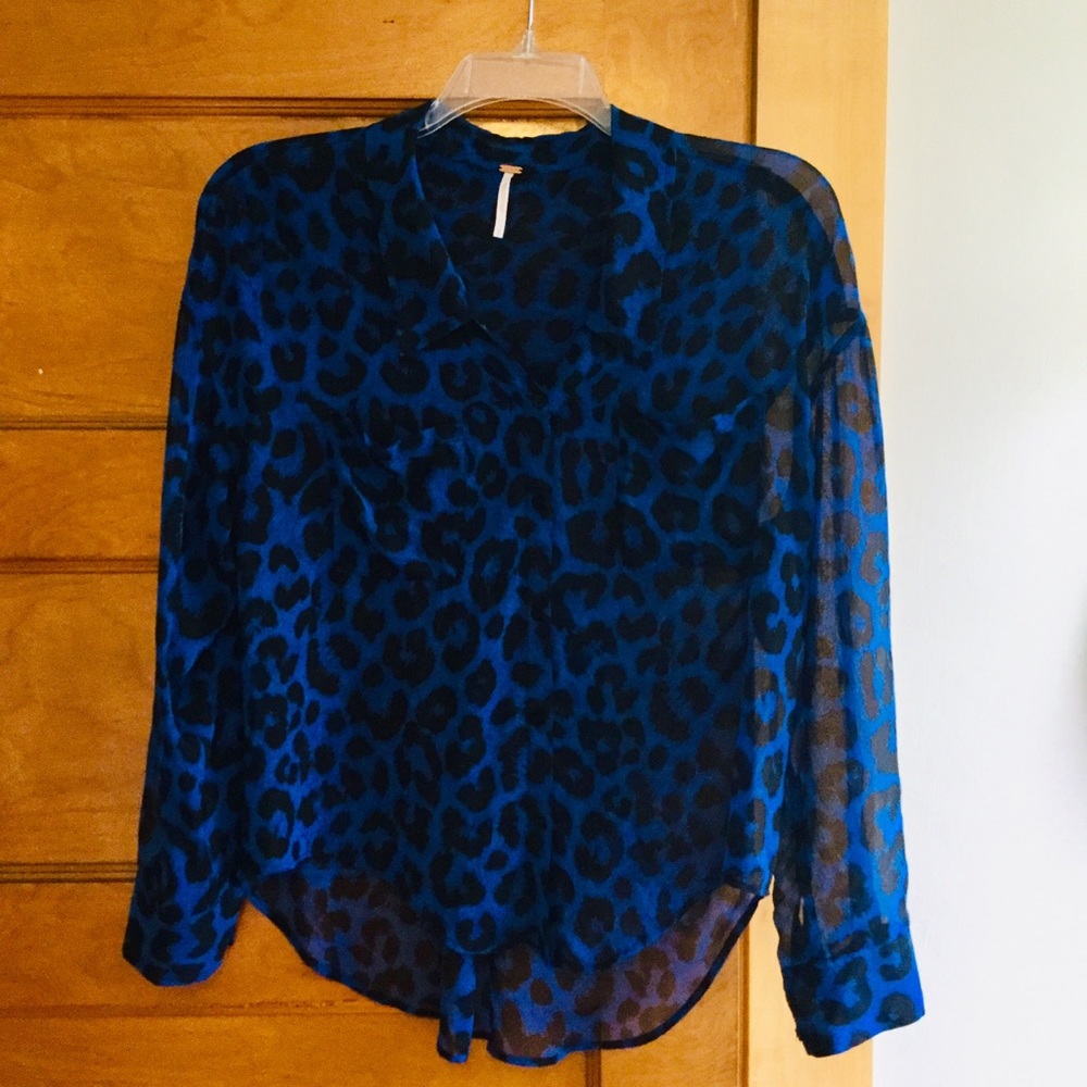 Free People Easy Rider Chiffon Button Down.  F017